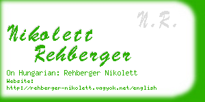 nikolett rehberger business card
